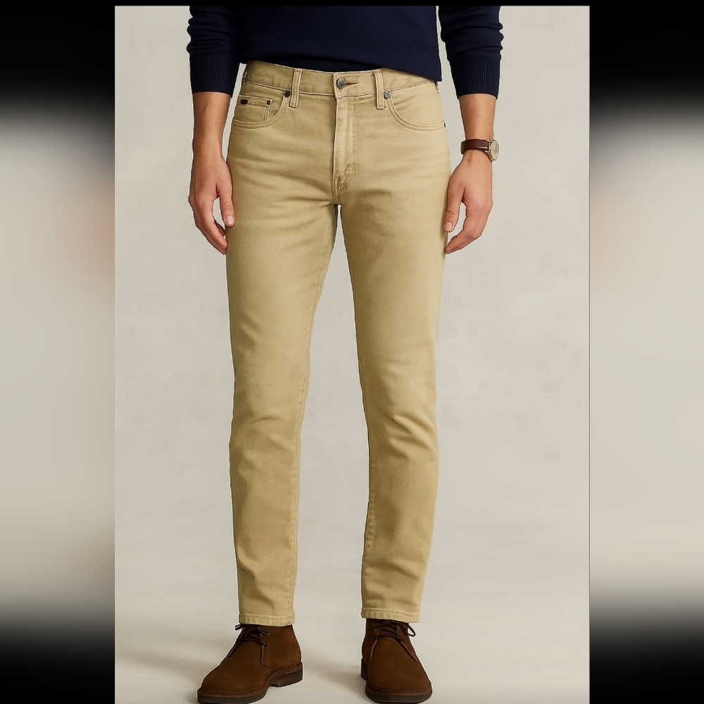 Polo Ralph Lauren The Sullivan Slim Men’s Jeans Size 32x34 Khaki Beige New